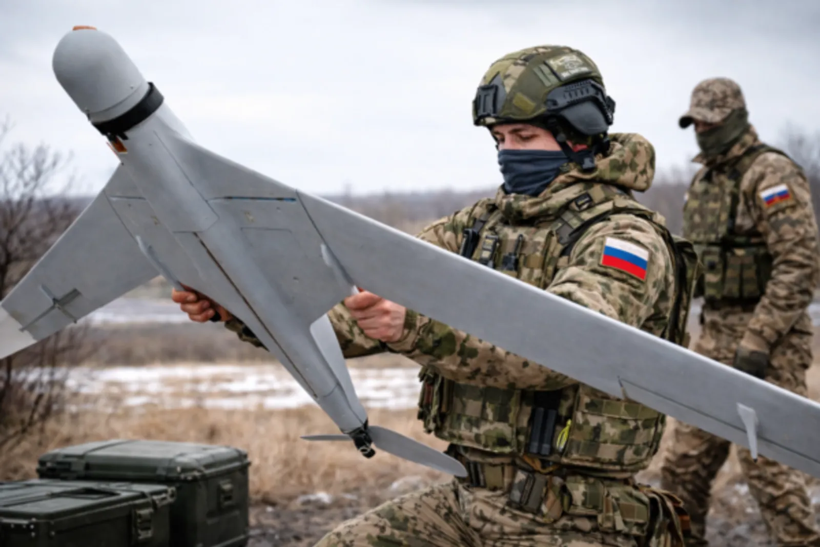 Оператор управляет дроном